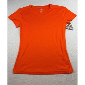All Pro Womens XL Orange V-Neck Short Sleeve Athletic Performance T-Shirt NEW